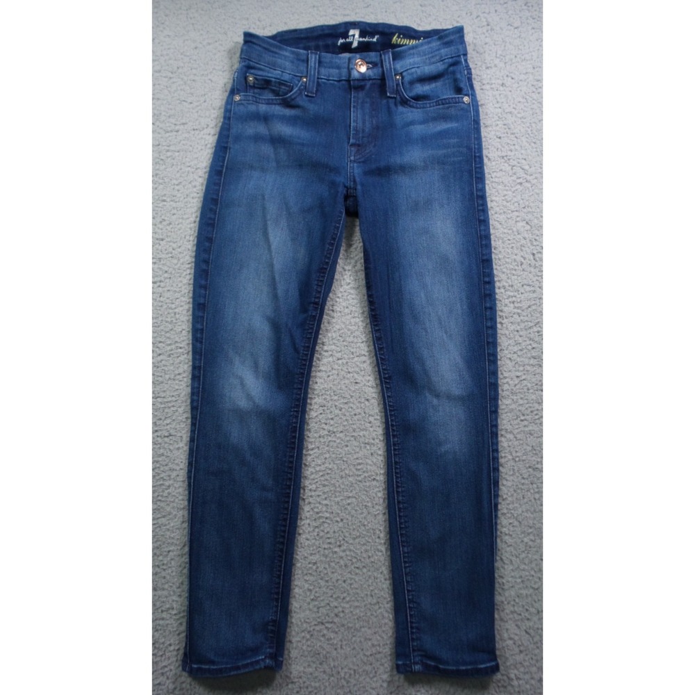 7 For All Mankind Jeans Womens Size 24 Blue Denim Kimmie Crop Low Rise Stretch